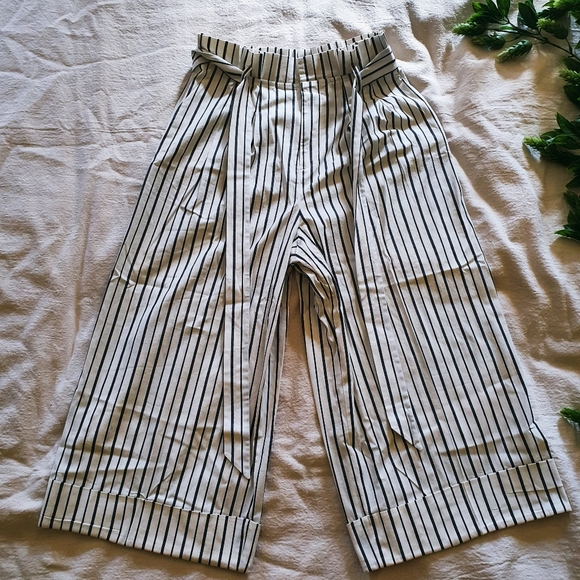 Alice + Olivia | Ryan Striped Cotton Wide Leg Culottes, 6 - Picture 3 of 9
